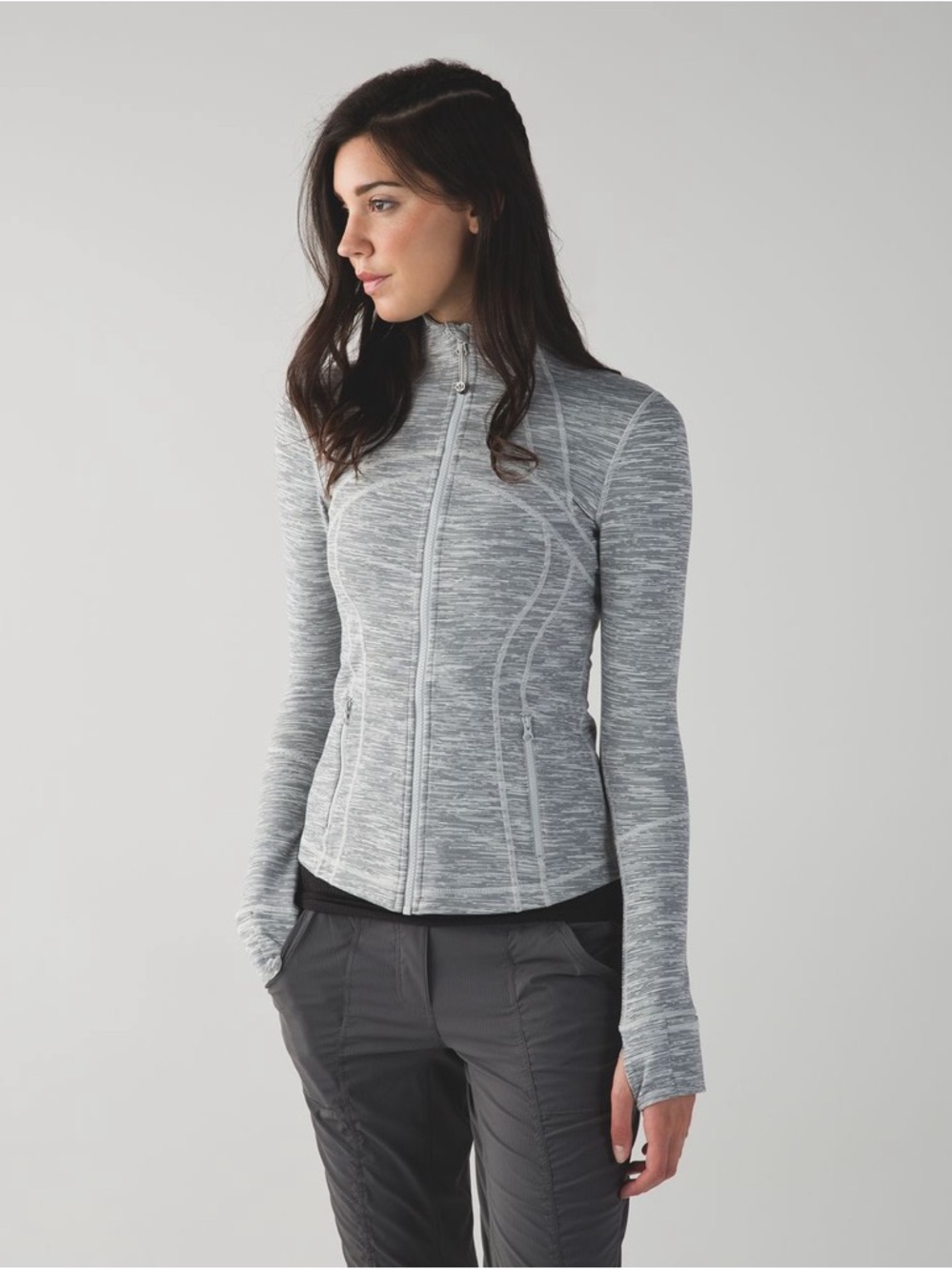 lululemon athletica Light Gray Full-Zip Utility Jacket